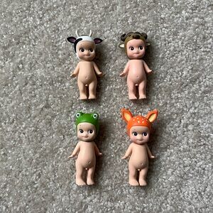 Set of 4 Sonny Angel Animal Figurines Frog Fawn Water Buffalo Cow NWOB